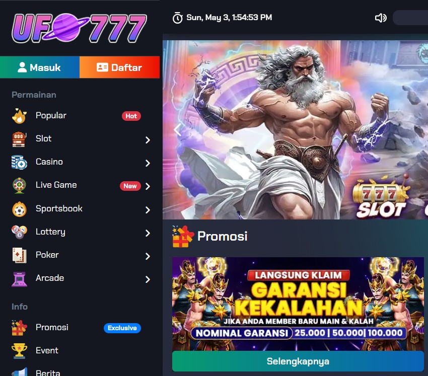 UFO777 : Link Baru Slot Resmi 2026 Mudah Jepe Main Bentar Auto Wede